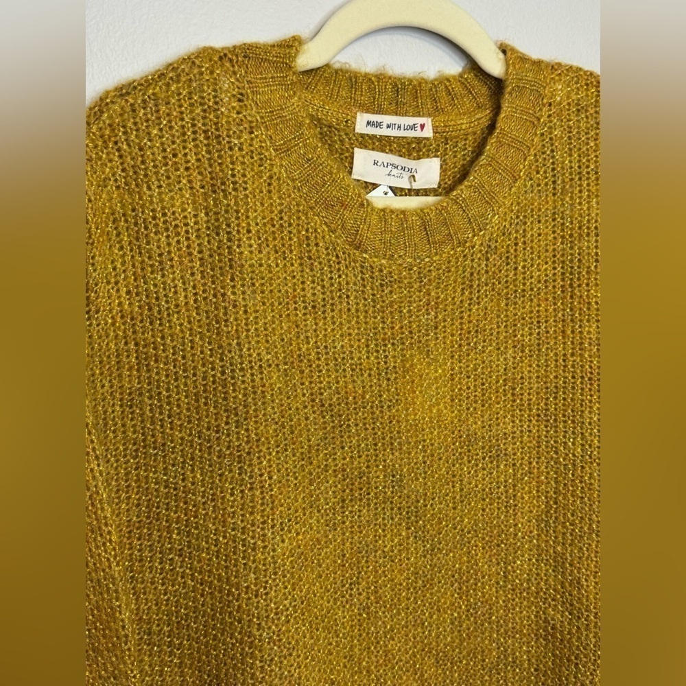 New Rapsodia Women’s Dolman Sleeve Amarillo Yellow Sweater Size S — image 2 of 8
